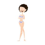 cartoon retro woman in bikini N10