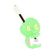 funny cartoon skull and arrow N10