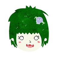 cartoon happy vampire girl face N9