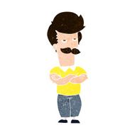 cartoon mustache muscle man N10