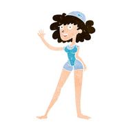 cartoon swimmer woman N9