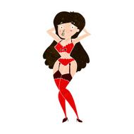 cartoon woman in lingerie N43