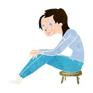 cartoon crying woman N3