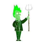 Cartoon Devil With Pitchfork N27