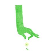 cartoon hand picking flower N10