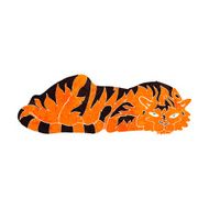 cartoon resting tiger N10