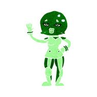 cartoon female astronaut N27