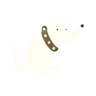 cartoon happy dog in big collar N9