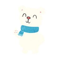 cartoon waving polar bear N36
