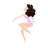 cartoon dancing woman N47