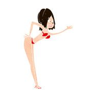 cartoon woman in bikini N51