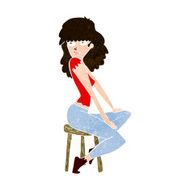cartoon woman striking pose N10