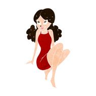 cartoon attractive woman posing N9