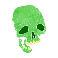 cartoon ancient spooky skull N6