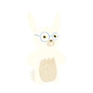 cartoon rabbit wearing spectacles N10