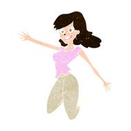 cartoon jumping woman N10
