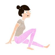 cartoon woman sitting N19