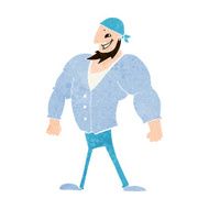 cartoon manly sailor man N10