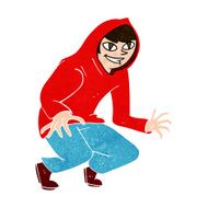 cartoon mischievous boy in hooded top N10