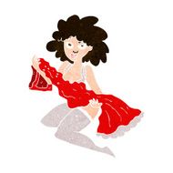 cartoon woman changing N10