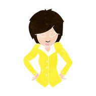 cartoon woman with hands on hips N200