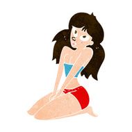 cartoon woman in skimpy clothing N10