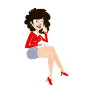 cartoon office woman sitting N9