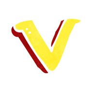 Cartoon Letter V N16