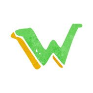 Cartoon Letter W N12