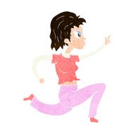 cartoon woman running and pointing N10