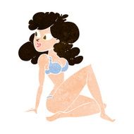 cartoon sexy woman in underwear N17