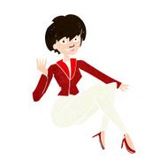 cartoon businesswoman sitting N10