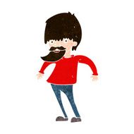cartoon bearded man shrugging shoulders N7