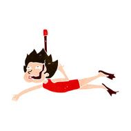 cartoon swimmer with snorkel N10