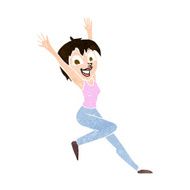 cartoon excited woman N124