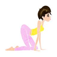 cartoon sexy woman on all fours N9