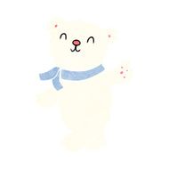cartoon waving teddy polar bear N4