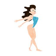 cartoon sexy woman in swimsuit N10