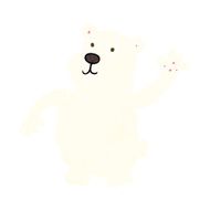 cartoon waving polar bear N37