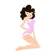 cartoon pin-up woman N10