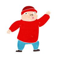 cartoon man in hat waving N10