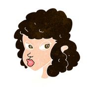 cartoon suspicious woman N18