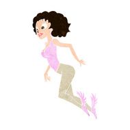 cartoon flying woman N10