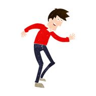 cartoon happy man dancing N35