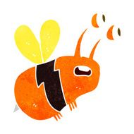 cartoon frightened bee N10