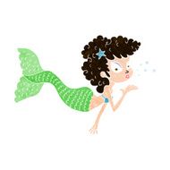 cartoon mermaid blowing kiss N9