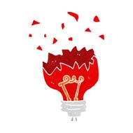 cartoon red light bulb exploding N8