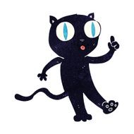 cartoon black cat with idea N3