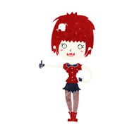 cartoon vampire girl giving thumbs up sign N19