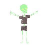 cartoon skeleton in clothes N9